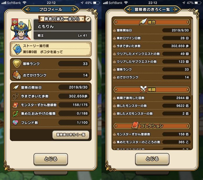 ドラクエウォークダイエット実践20日目のゴールした時点のつよさ