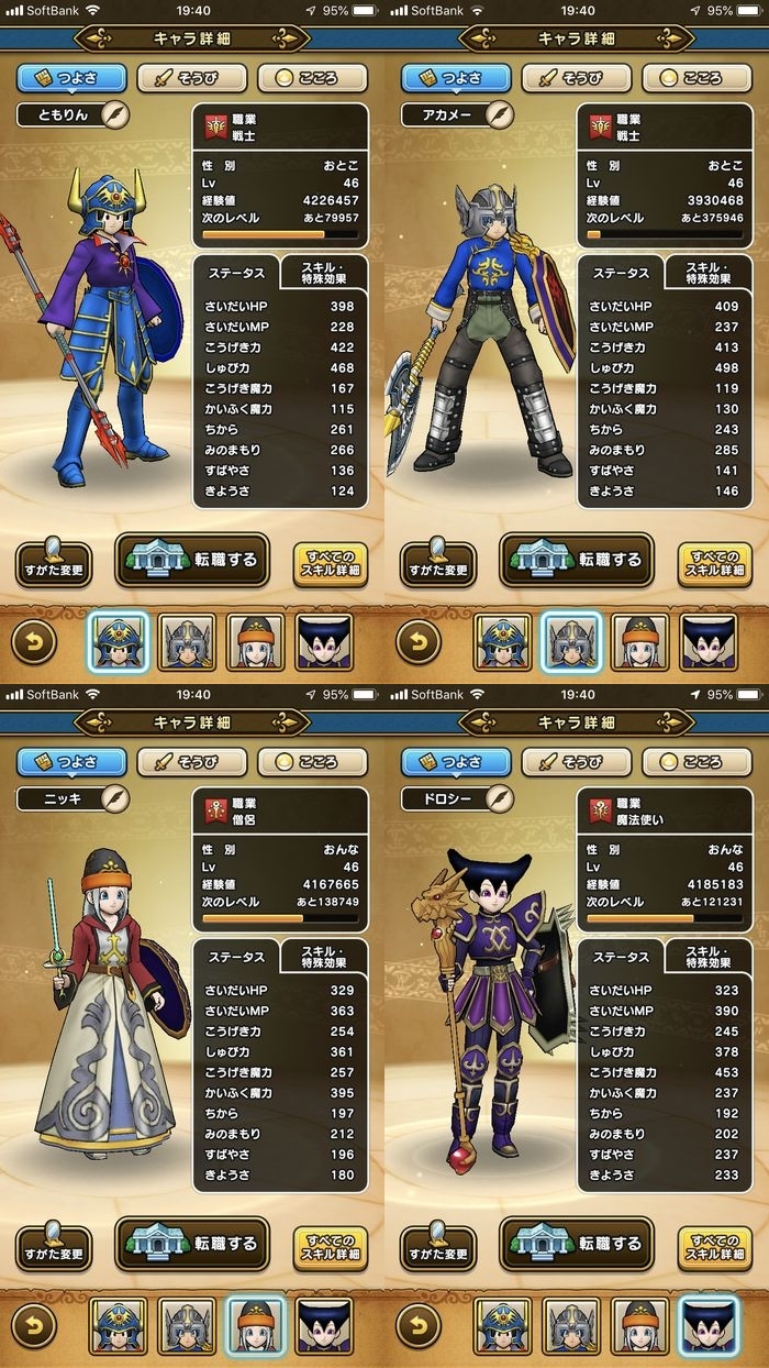 ドラクエウォークダイエット実践36日目のスタート時のつよさ