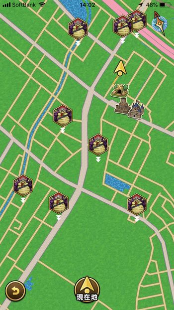 ドラクエウォークダイエット実践43日目のマップ上に表示されるギガデーモンのアイコン