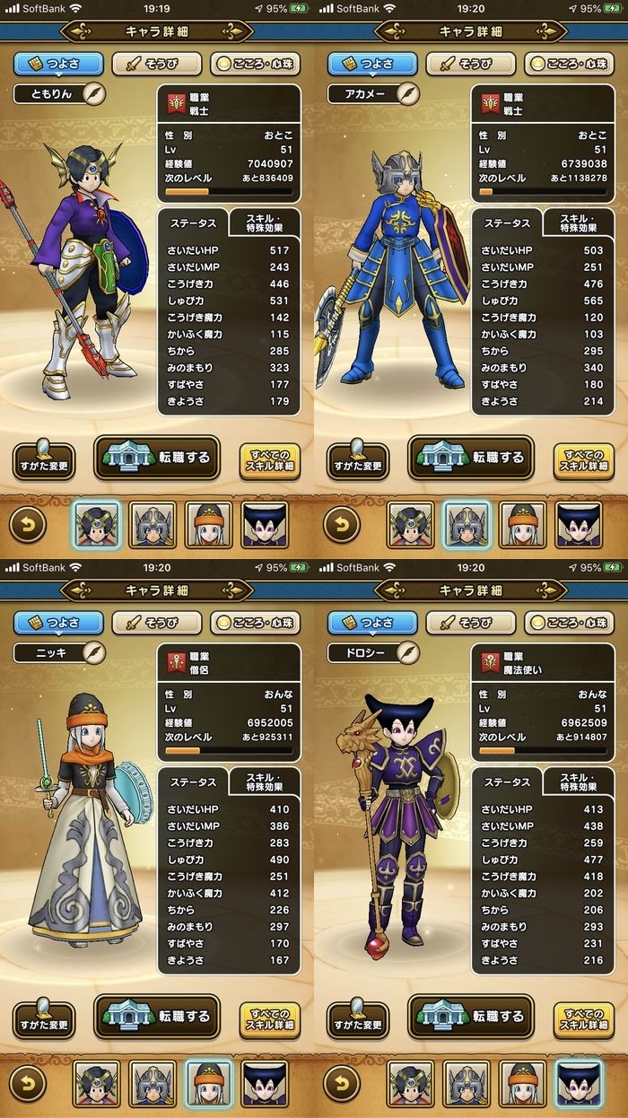 ドラクエウォークダイエット実践61日目のゴール時のつよさ