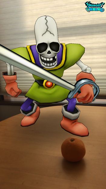 ドラクエウォークダイエット実践69日目に「しりょうのきし」を「モンスターAR」で撮影した