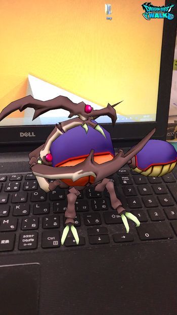 ドラクエウォークダイエット実践71日目に撮影した「かっちゅうアリ」のモンスターARの撮影