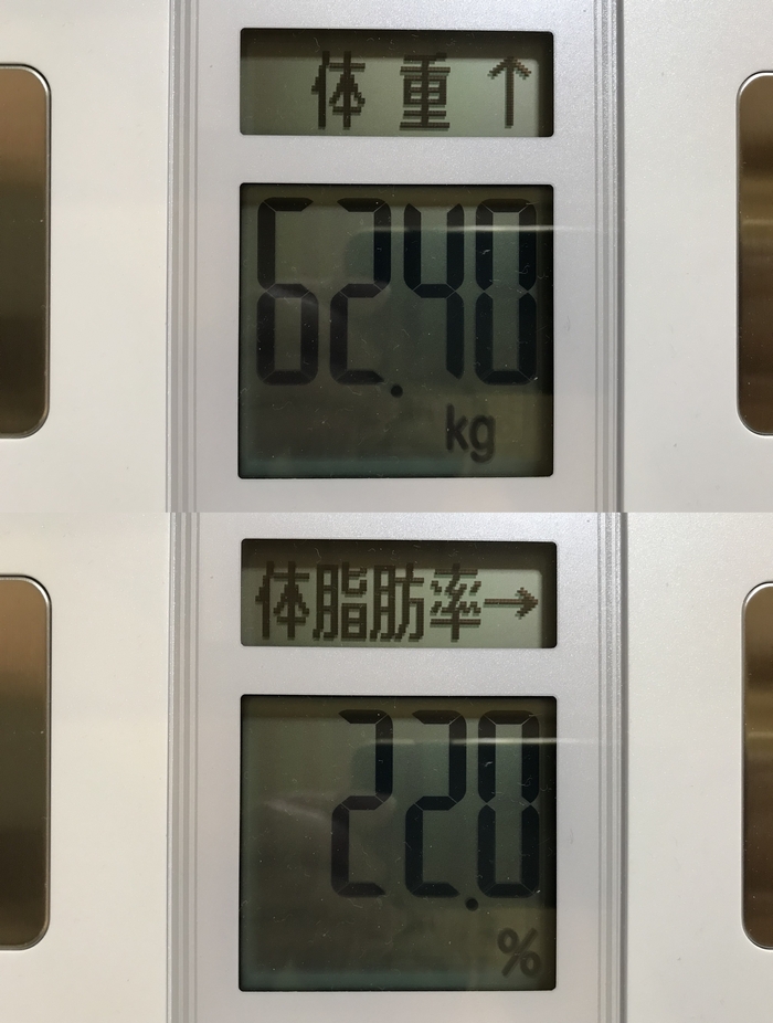 ドラクエウォークダイエット実践72日目の体重測定